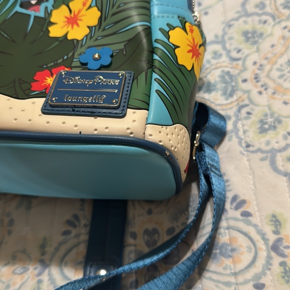 Disney Parks Exclusive Loungefly Stitch Summer Pop Up Flowers Mini Backpack - Picture 5 of 8
